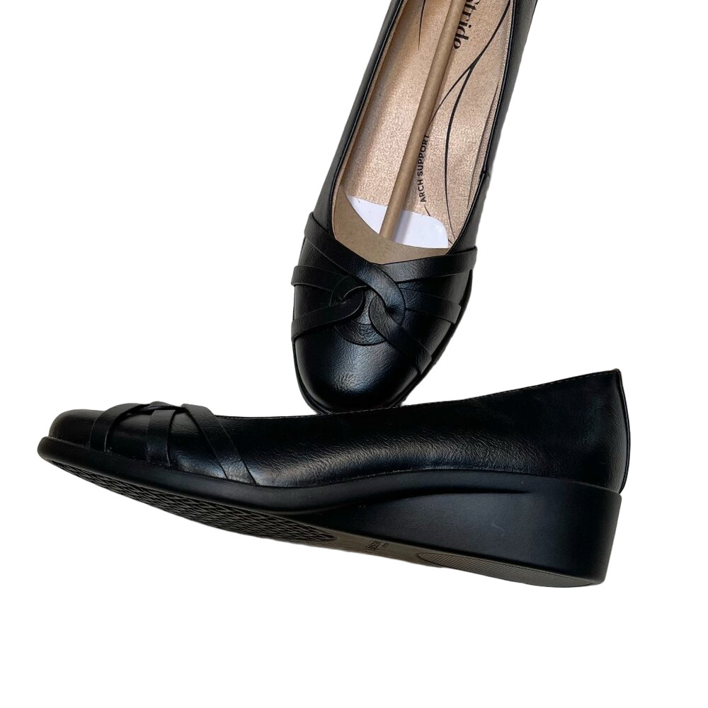 LIFESTRIDE JORIE Shoes WEDGES Black Size 8M - Picture 2 of 5